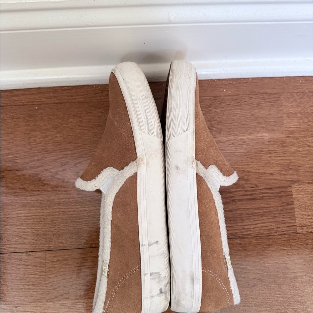 Keds Tan Sherpa Suede Slip-On Sneakers - Picture 8 of 12